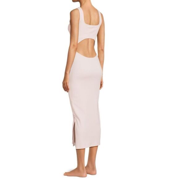 SKIN Isha Pima Cotton Blend Midi Sheath Dress in Pink NWT Size 3/Large - Picture 4 of 11